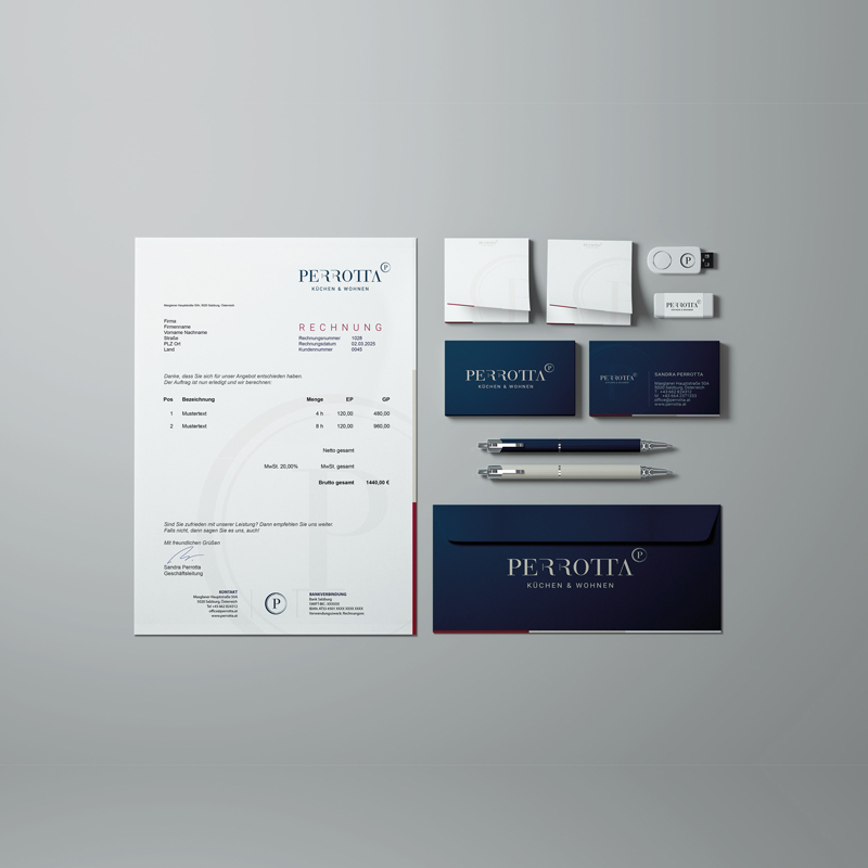 Sandra Perrotta Küchen & Wohnen Entwicklung Logo Design, Corporate Design & Branding